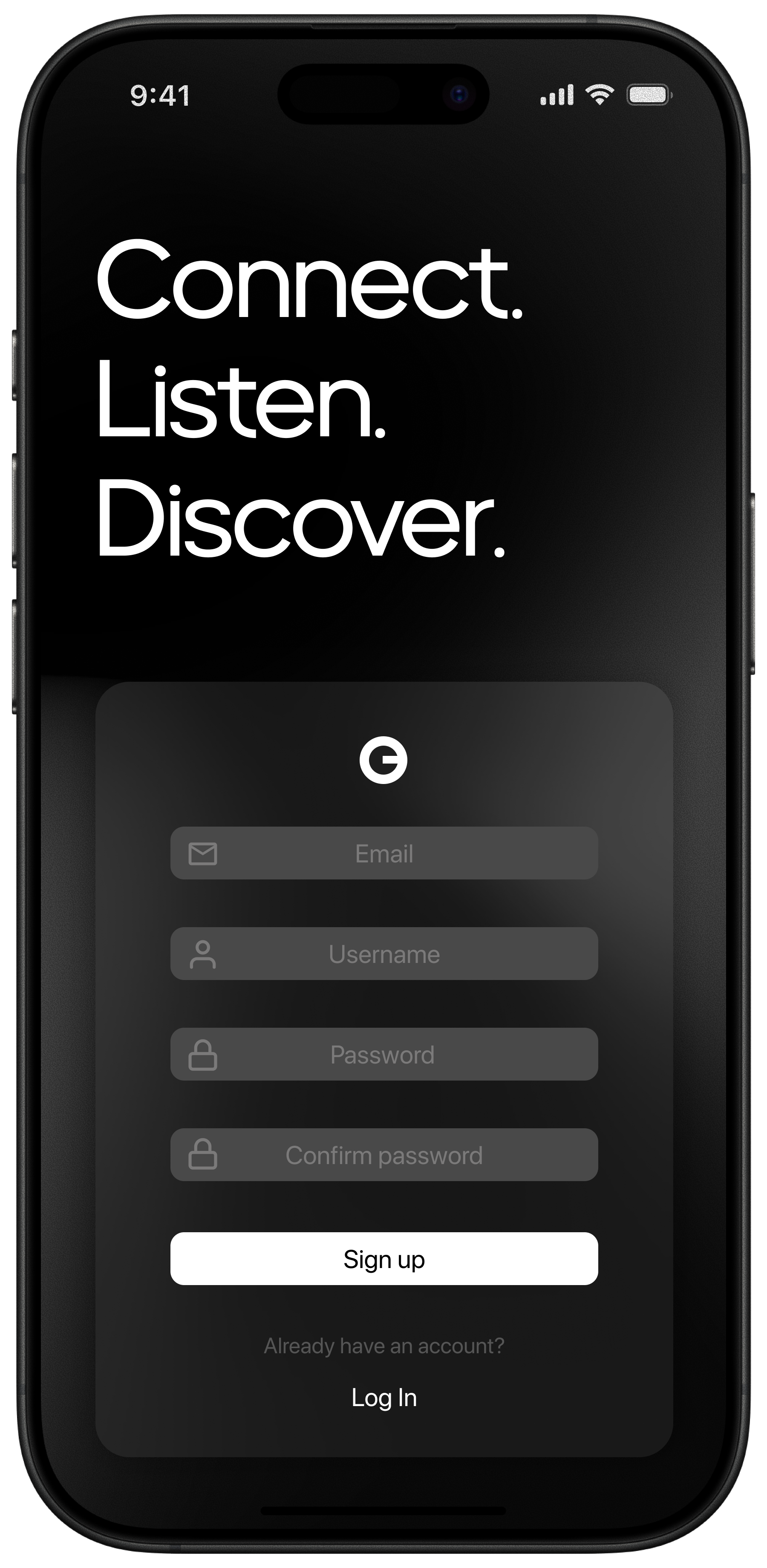 sign-up page